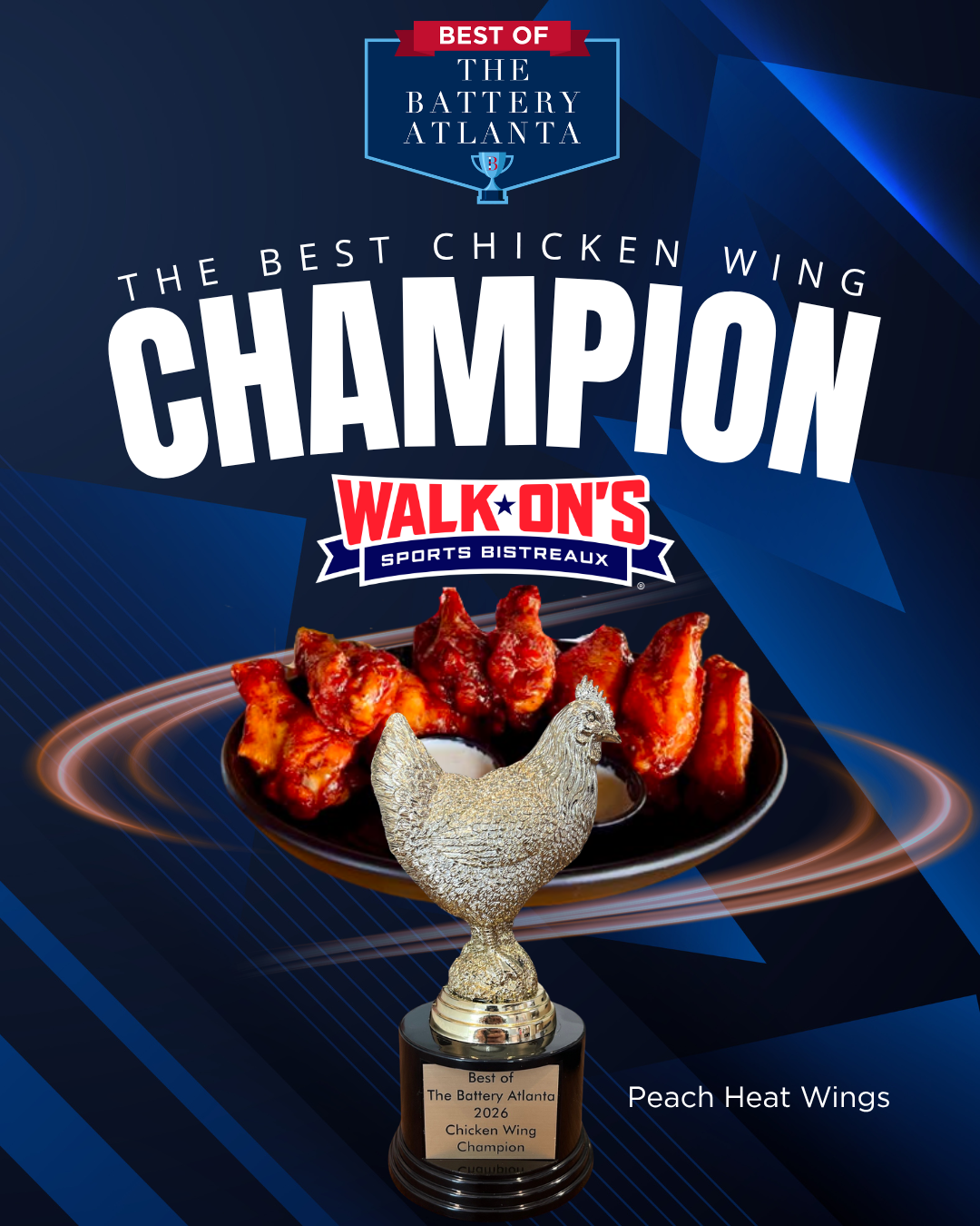 Champion: Walk On's Sports Bistreaux Peach Heat Wings