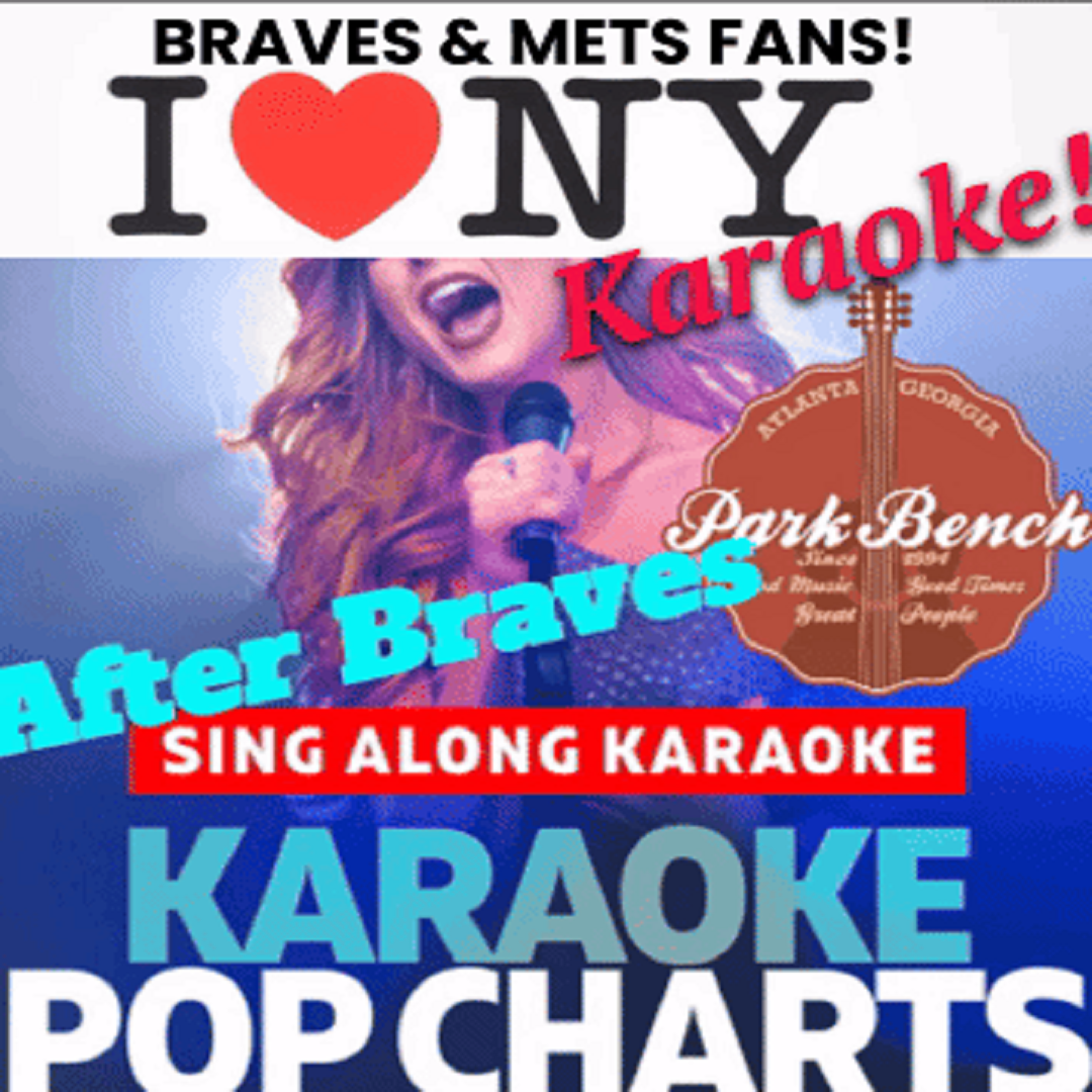 after braves game live entertainment at park bench at the battery atlanta. karaoke
